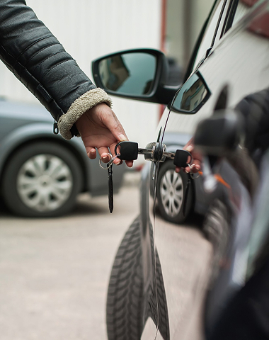 unlocking car door safely